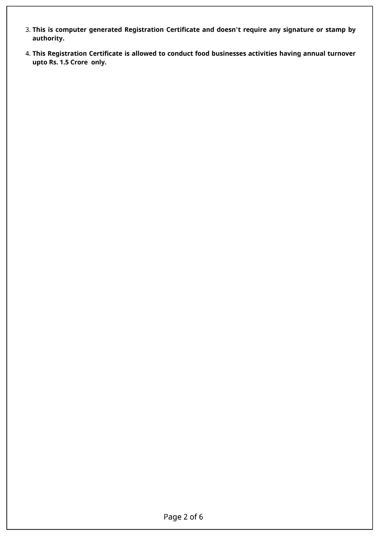 Bilonaa FSSAI licence page 2